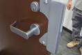 High-security deadbolt installed on a commercial door